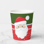 Kute Santa Claus-gezicht op rode groene kerstmis Papieren Bekers (Voorkant)