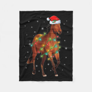 Kute Santa Claus Horse Xmas Boom Licht Merry Chri Fleece Deken