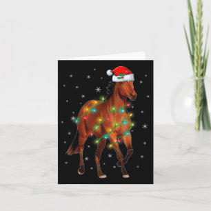 Kute Santa Claus Horse Xmas Boom Licht Merry Chri Kaart