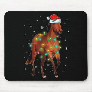 Kute Santa Claus Horse Xmas Boom Licht Merry Chri Muismat