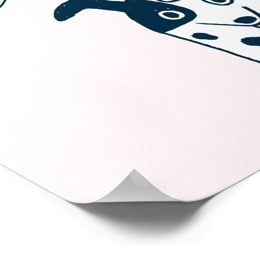 Kute Santa Dog & Cat Drawing | Vrolijk kerstfeest Poster (Hoek)