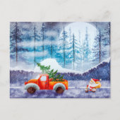 Kute Santa Driving op een Moped Holiday Briefkaart (Voorkant)