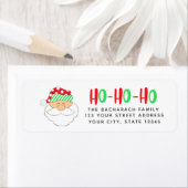 Kute Santa Face "Ho Ho Ho" Return Address Etiket (Insitu)