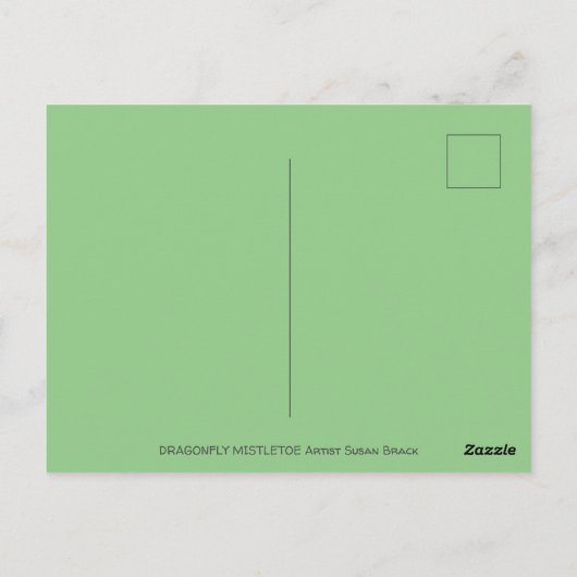 KUTE SANTA FROGS KISSING ONDER DRAGONFLY MISTLETOE BRIEFKAART (Achterkant)