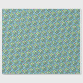 KUTE SANTA FROGS KISSING ONDER DRAGONFLY MISTLETOE CADEAUPAPIER (Vlak)