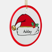 Kute Santa Helper Personalized kerstversiering Keramisch Ornament (Rechts)