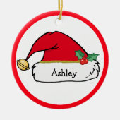 Kute Santa Helper Personalized kerstversiering Keramisch Ornament (Voorkant)