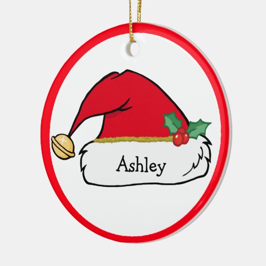 Kute Santa Helper Personalized kerstversiering Keramisch Ornament (Links)