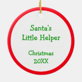 Kute Santa Helper Personalized kerstversiering Keramisch Ornament (Achterkant)