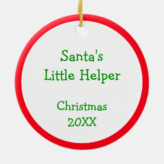 Kute Santa Helper Personalized kerstversiering Keramisch Ornament (Achterkant)