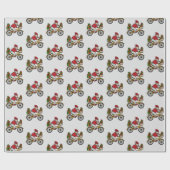 Kute Santa in Red Modern kerstpatroon Cadeaupapier (Vlak)