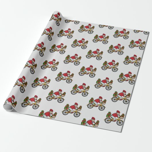 Kute Santa in Red Modern kerstpatroon Cadeaupapier (Uitgerold)
