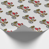 Kute Santa in Red Modern kerstpatroon Cadeaupapier (Hoek)