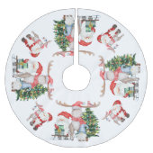 Kute Santa Kerstboom Reindeer en Gnome Kerstboom Rok (Voorkant)