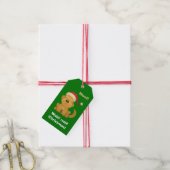 Kute Santa Puppy wacht tot Kerstmis Cadeaulabel (Met Touw)