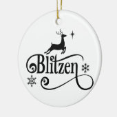 Kute Santa Reindeer Names Blitzen Kerstmis Keramisch Ornament (Links)