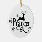 Kute Santa Reindeer Names Prancer Kerstmis Keramisch Ornament (Rechts)