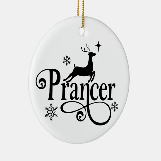 Kute Santa Reindeer Names Prancer Kerstmis Keramisch Ornament (Rechts)