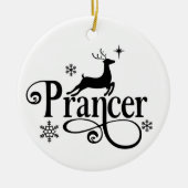 Kute Santa Reindeer Names Prancer Kerstmis Keramisch Ornament (Voorkant)