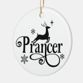 Kute Santa Reindeer Names Prancer Kerstmis Keramisch Ornament (Links)