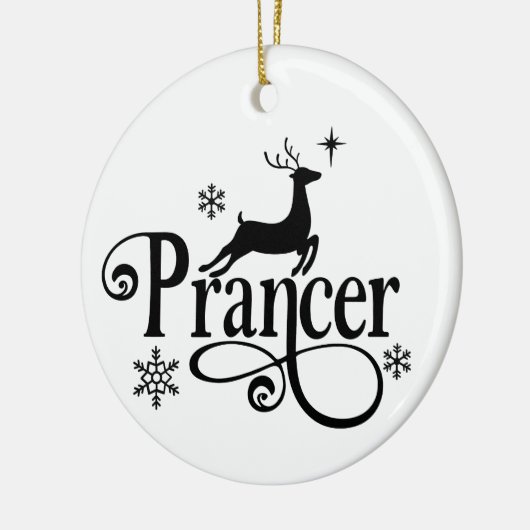 Kute Santa Reindeer Names Prancer Kerstmis Keramisch Ornament (Links)