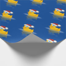 Kute Santa Rubber Duck op Blue Background