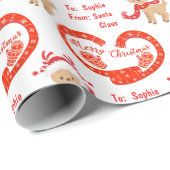 Kute Santa's Baby rendierkerst Cadeaupapier (Rol Hoek)