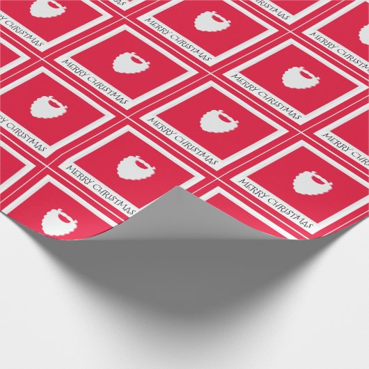 Kute Santa's Beard Red Merry Kerstmis Cadeaupapier (Hoek)