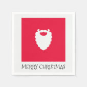 Kute Santa's Beard Red Merry Kerstmis Servet (Voorkant)