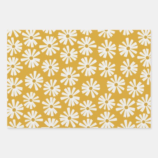 Kute Scandi Daisy Wrapping Paper Sheets (Voorkant 3)