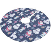 Kute Scandinavische stijldieren en Santa Pattern Kerstboom Rok (Gekanteld)