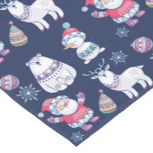 Kute Scandinavische stijldieren en Santa Pattern Korte Tafelloper (Hoek)