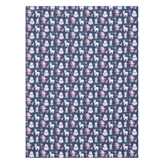 Kute Scandinavische stijldieren en Santa Pattern Tafelkleed (Voorkant)
