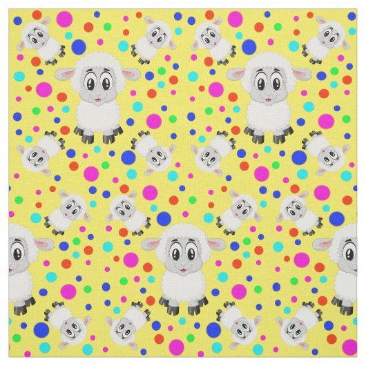 Kute schaap kleurrijke polka stip baby kinder kwek stof (Swatch)