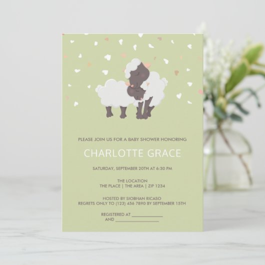 Kute schapen en lammeren, speciaal Baby shower Kaart (Staand voorkant)