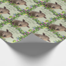 Kute schapen in Floral Lijst, op maat gesneden