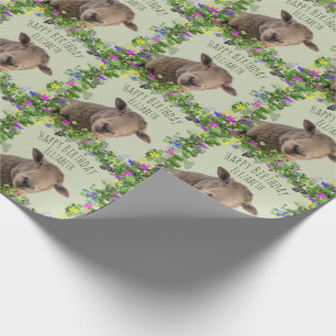 Kute schapen in Floral Lijst, op maat gesneden Cadeaupapier