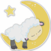 Kute schapen, slaapschapen, maan, sterren, slaperi sticker (Voorkant)