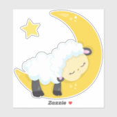 Kute schapen, slaapschapen, maan, sterren, slaperi sticker (Vel)
