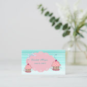 Kute Schattig Girly Modern, Ombre, Cupcake Bakery Visitekaartje (Staand voorkant)