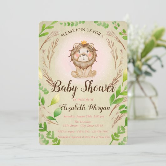 Kute Schattige Baby kroonbladeren Kaart (Staand voorkant)