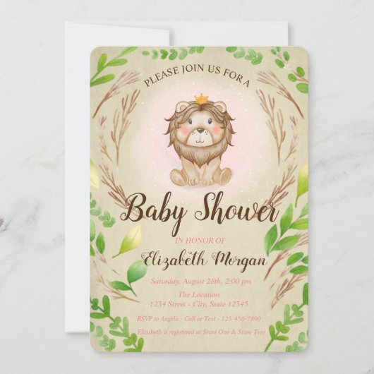 Kute Schattige Baby kroonbladeren Kaart (Voorkant)