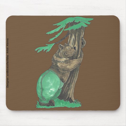 Kute Schattige Beer voor het omhullen van bomen me Muismat (Voorkant)