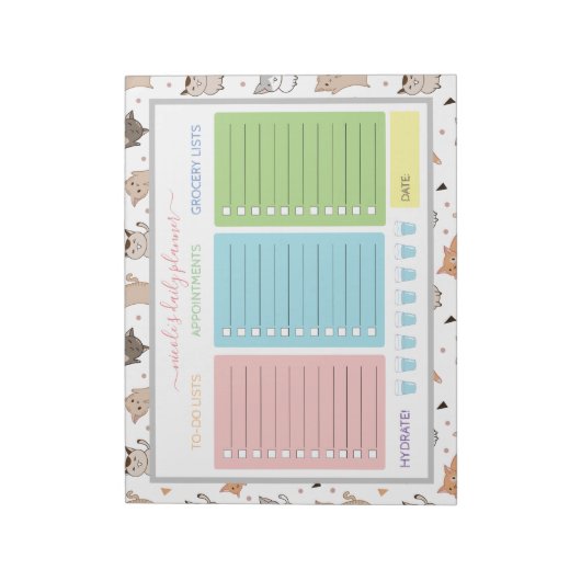 Kute Schattige dagplanner Notitieblok (Linkerzijde)