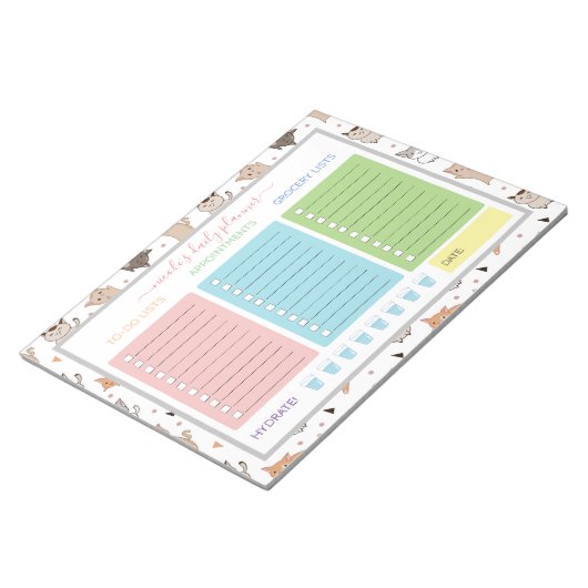 Kute Schattige dagplanner Notitieblok (Schuin)