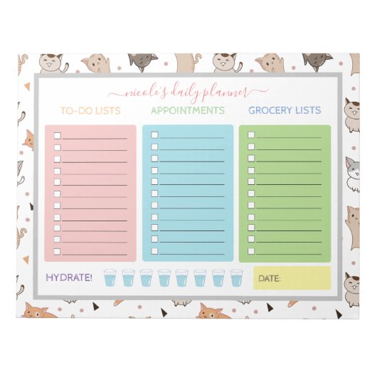 Kute Schattige dagplanner Notitieblok (Voorkant)