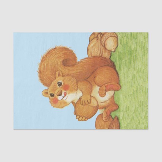 Kute Schattige eekhoorns Tissuepapier (Voorkant)