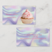 Kute Schattige Elegant Cupcake Bakery Holographic Visitekaartje (Voorkant / Achterkant)
