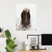 Kute schattige fluffier otter animal poster (Thuiskantoor)