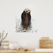 Kute schattige fluffier otter animal poster (Keuken)